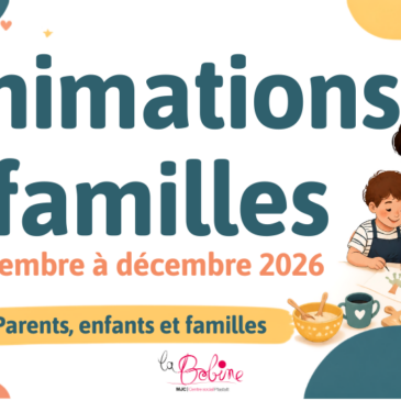 Programme des animations familles de septembre à décembre 2026.